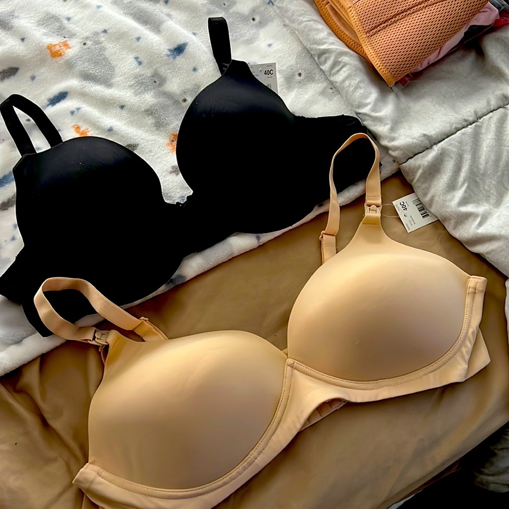 Bundle of black and beige Motherhood Intimates nursing Bras in size 40C